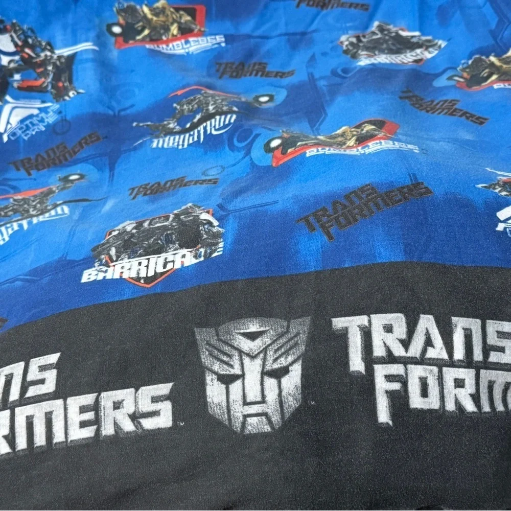 Vintage Transformers Blue Graphic Twin size Top Flat Sheet 2006